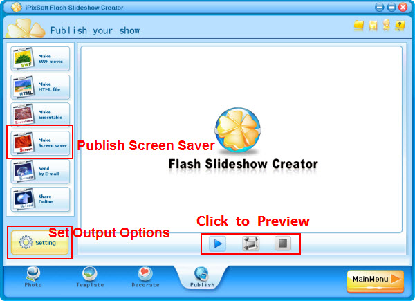how to make slide show screen saver