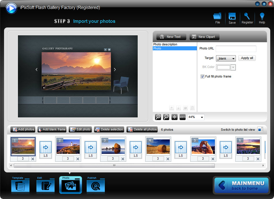 Windows 7 iPixSoft Flash Gallery Factory 3.7.0 full