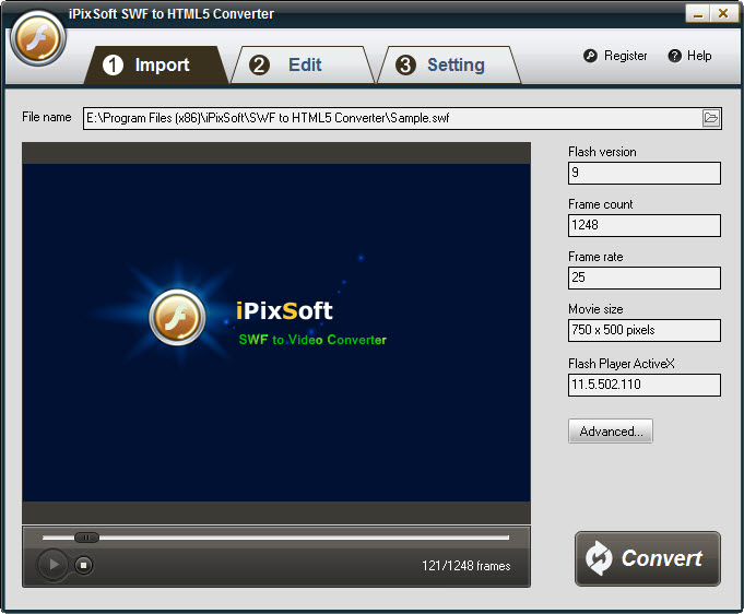 iPixSoft SWF to HTML5 Converter