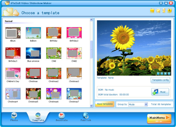 iPixSoft Video Slideshow Maker screen shot